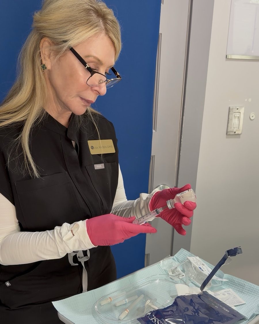 Lisa Adams preparing a RADIESSE dermal filler treatment at CARE Plastic Surgery